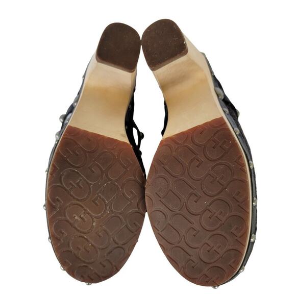 UGG Textile and Leather Slip On Wooden Heel Clogs Womens Size 9 Black - Picture 13 of 15